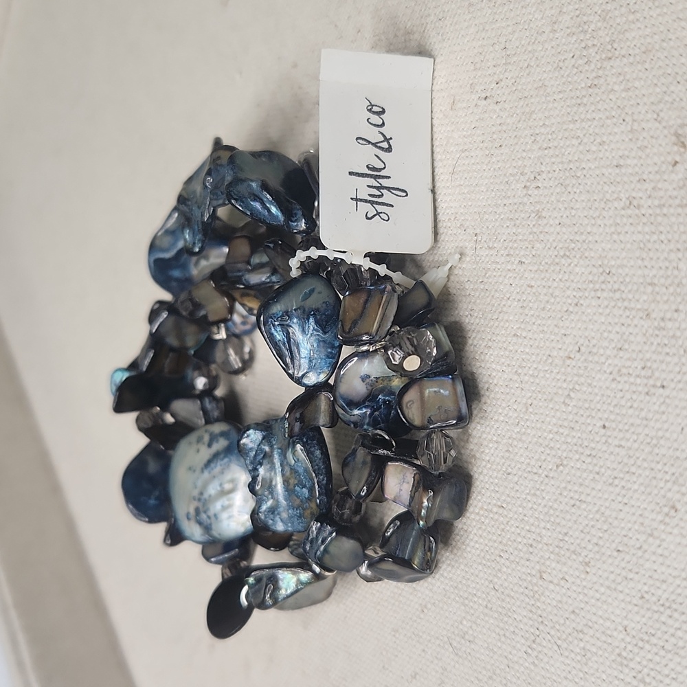 Style & Co 3-PC Set Shell Stone Bracelet Set in Blue